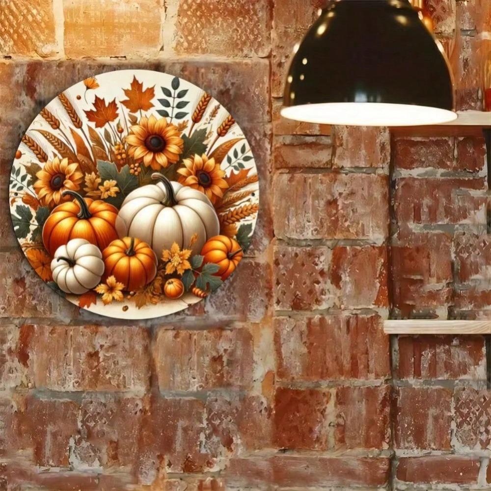 Fall Harvest Pumpkin Metal Wall Art Halloween Home Decor Bar Cafe Kitchen Sign