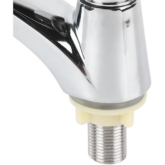 Basin Sink Faucet Time Delay Water Saving Water Tap Copper Alloy Push Switch Cold Water Faucet for Home Kitchen Bathroom Restroom Hotel