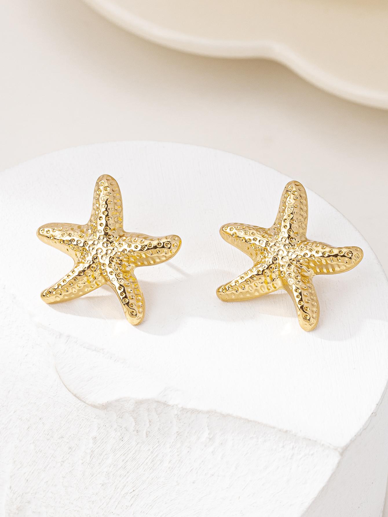 

1 Pair Geometric fashion Temperament casual Starfish Stud Earrings