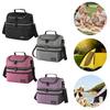 Insulated Lunch Bag Double Deck Outdoor Picnic Bag Portable Thermal Lunch Bag for Work Camping Hiking Beach Picnic