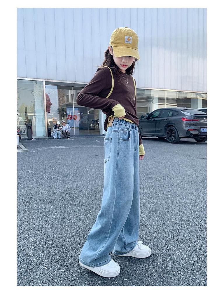 Girls' Spring 2026 Straight & Wide Leg Jeans – Kids' Casual Pants