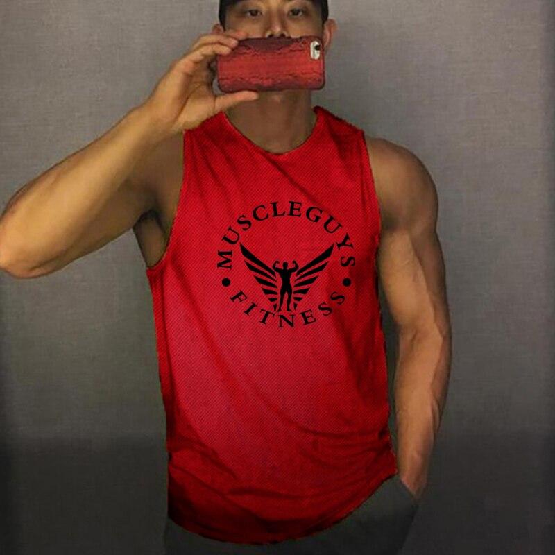 Muscleguys Summer Tide Mládež Sport Fitness Top Tričko bez rukávů Síťované tílko Osobnostní show Muscle Vesta Pánská kulturistika Tílko