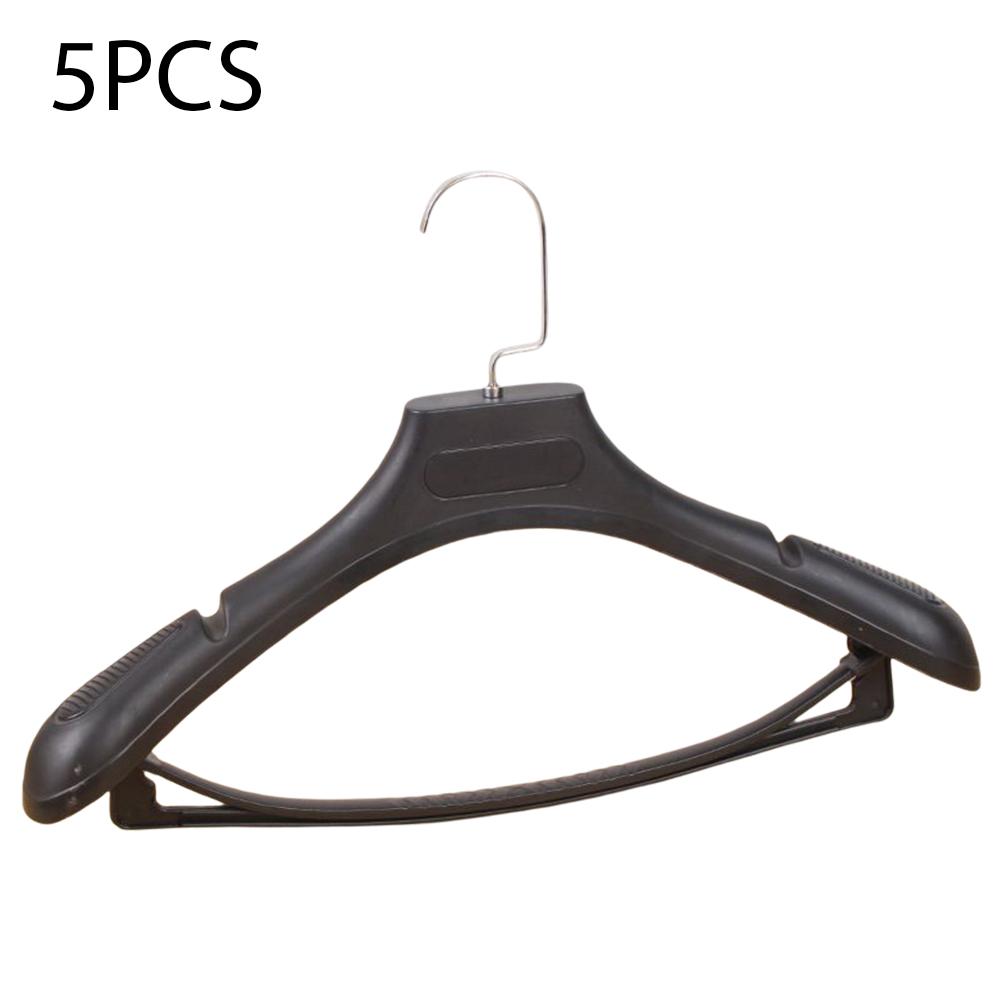 5pcs Suit Hanger Wide Shoulder Seamless Plastic Clothes Rack Non-slip Strong Bearing Capacity Thick Dry And Wet Use Luxury New 5pcs
