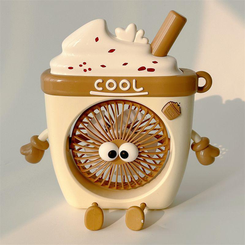 Rechargeable Mini Cartoon Rabbit Desktop Fan - Portable, Cute, and Ideal for Office or Dorm.