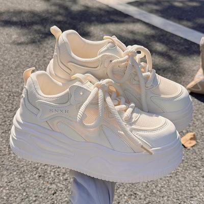Little White Shoes Women's New Summer Mesh Shoes Breathable Mesh Thick Sole with Skirt Shoes Sports and Leisure Shoes