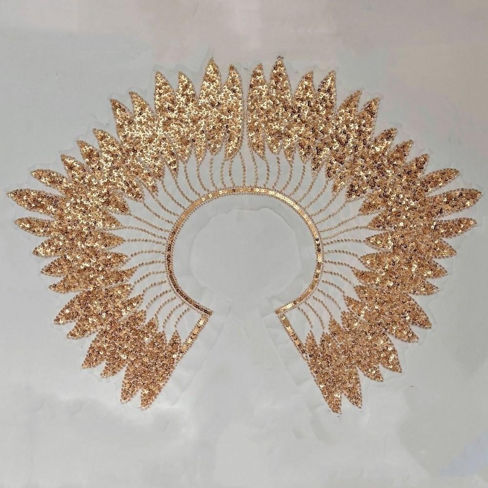 High-end Front and Back Shawl Sequins Fake Collar Luxury Clothing Appliques  Clothing Accessories
