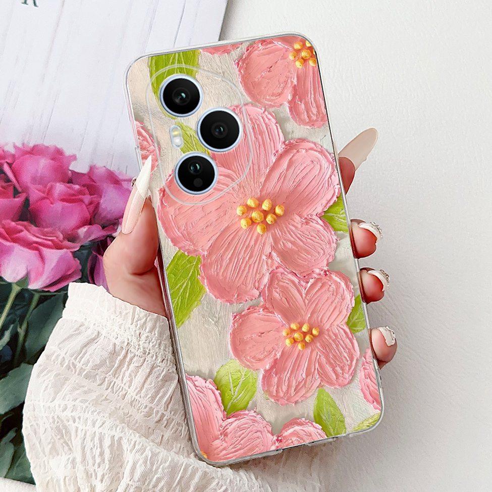 Clear For Honor 400 Pro Case DNP-NX9 Cute Cartoon Cat Fashion Flower Funny Painted Soft Bumper For Honor 400Pro Back Cover Funda