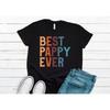 Best Pappy Ever Men's T Shirt Fathers Day from Granddaughter Grandson Birthday Christmas Casual for Grandpa Vintage Washed
