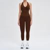 JYL Quick Dry Brushed Yoga Set Hollow Back High Waist Outfit
