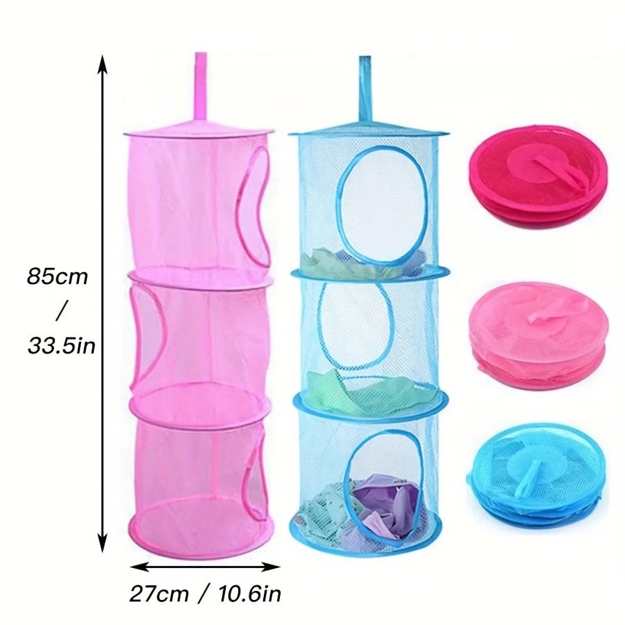 1pc Storage Basket Wall Cabinet Hanging Bag Storage Three-Layer Storage Basket Used for Wardrobe Storage