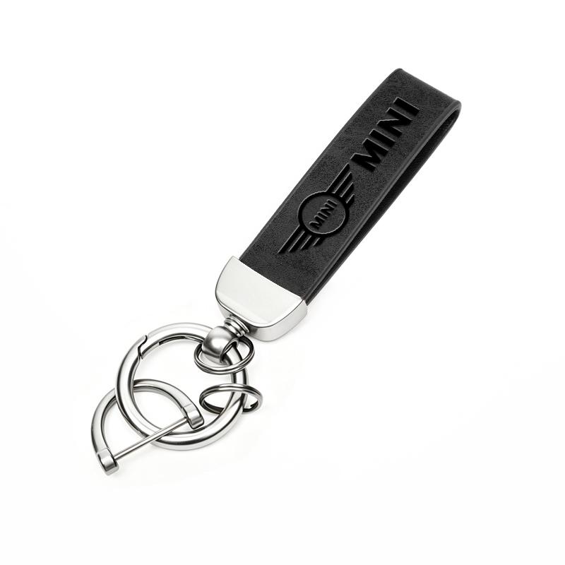 Auto-Emblem Rindsleder Schlüsselanhänger Schlüsselhalter Für BMW Mini Cooper One JCW WORKS F54 F55 F56 F57 F60 R50 R52 R53 Paceman Schlüsselanhänger qclyn77
