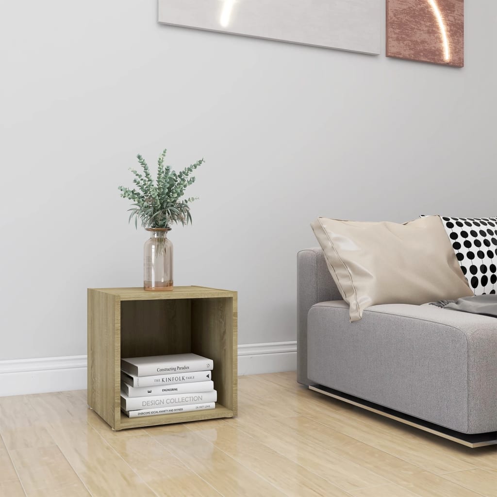 TV Stand in Sonoma Oak Finish 37 x 35 x 37 cm Particleboard