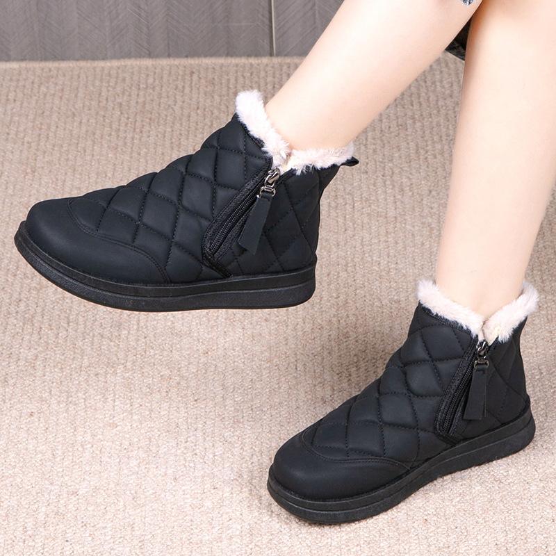 Snow Boots 2025 Winter New Fleece Thickened Women's Cotton Shoes Warm and Non-slip Cotton Boots