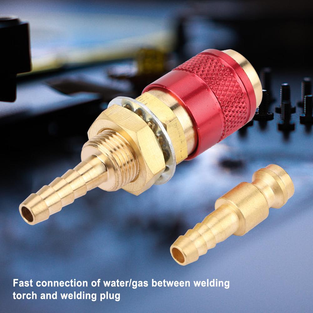 M6 Gas & Water Quick Connector for MIG TIG Welder Torch Fitting For Welding Torch Red
