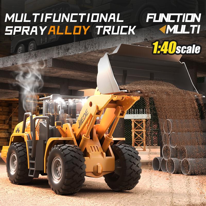 Bulldozer Alloy+Plastic Diecast Model Engineering Play Vehicles Pull Back Driving Loader Car Toys Collection Gifts For Children