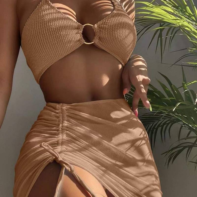 Elegant European Style Bikini Swimsuit With Padding For Water Sports And Beach Wear