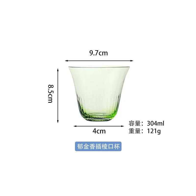 Clear/Green Hand-blown Crystal Glass Champagne Glasses Goblet Ice Cream Glasses Tulip Intersuppressed Red Wine Gl