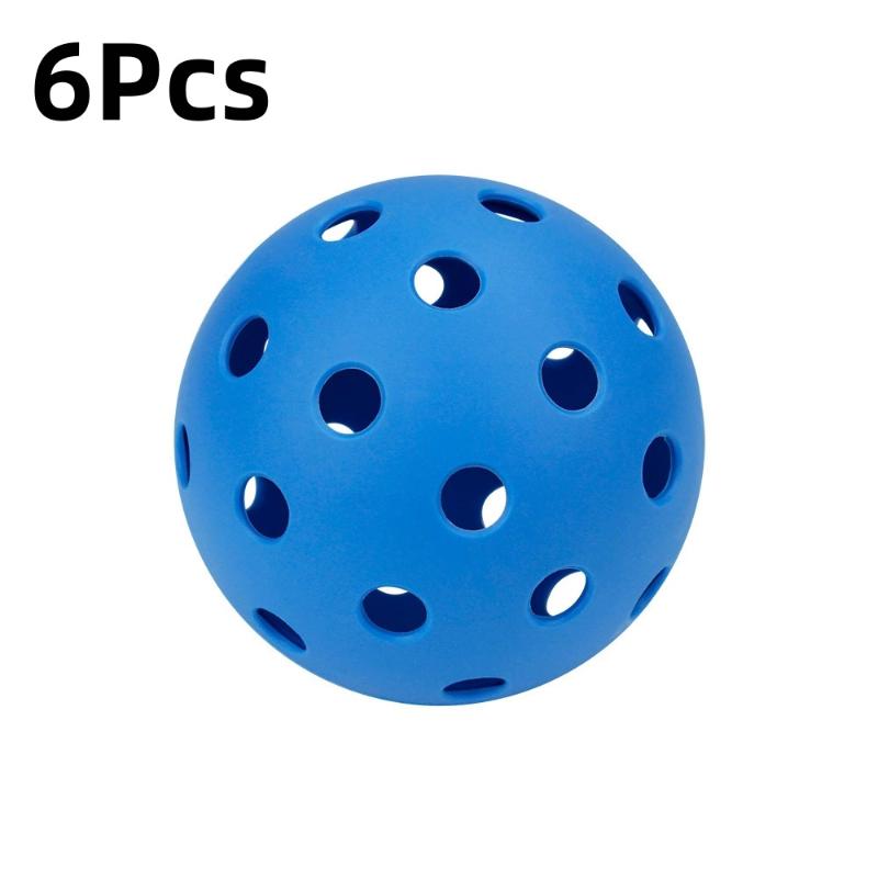6 st Lysande Nattlampa Grön Pickleball 74mm Hållbar Boll med 40 Hål för Utomhustävling Lysande i Mörkret