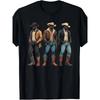 European Sizes [Durable] Men'S Black T-Shirt With Western Cowboy Print - Soft And Comfortable, Ideal For Casual Wear, Western T Shirts
