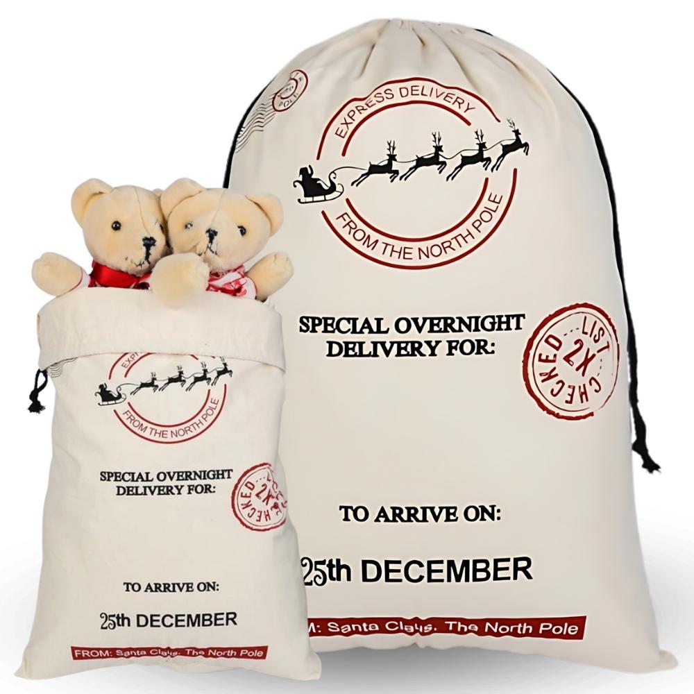 Christmas gift bag for Santa Claus, solid jute, 70cmx50cm