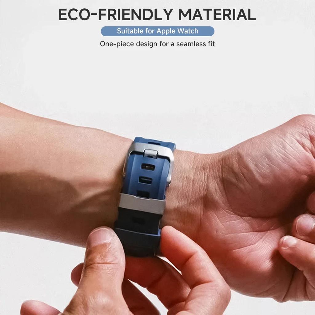 Band+Case for Apple Watch Ultra 2 49mm 44 45 46mm Sport Silicone Strap TPU+PC Cover iWatch Series10/8/7/SE/6/5 Protector Bumper