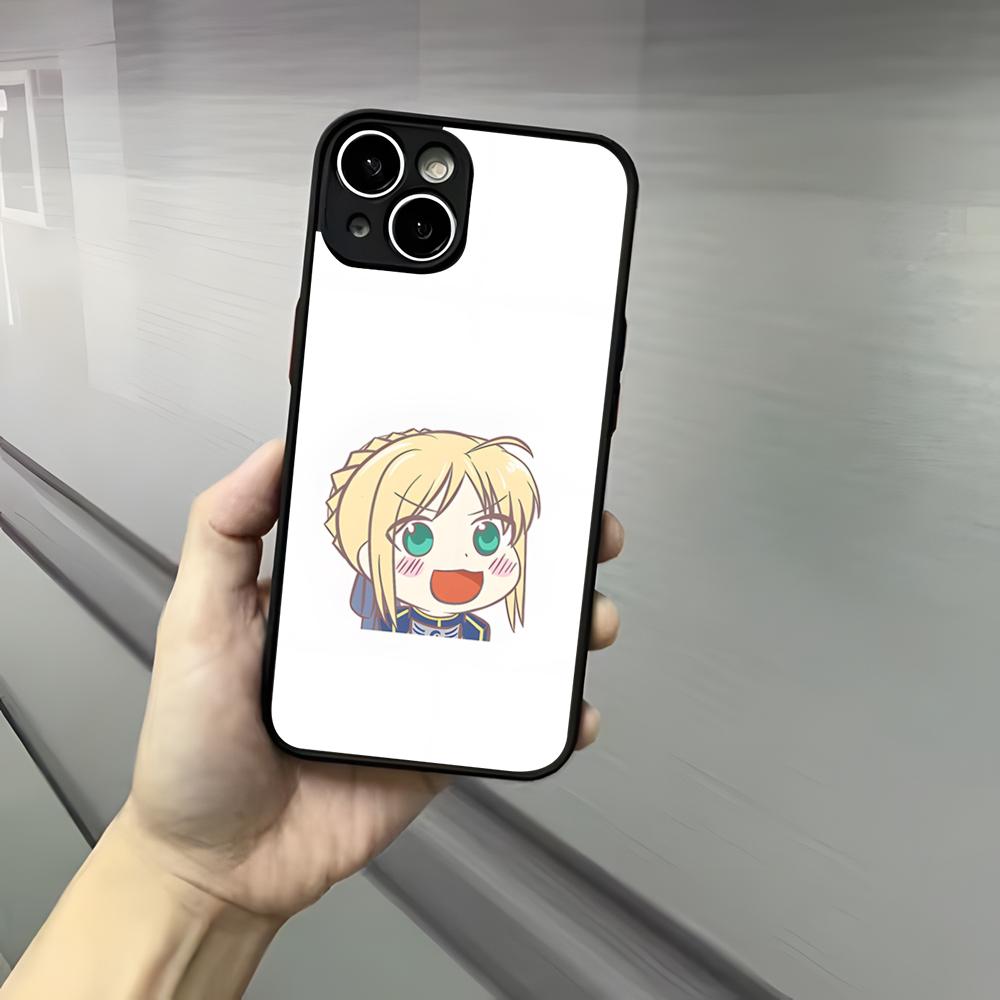 Anime Fate S-Sabe Phone Case For Iphone 17 16 15 14 13 12 Pro Max Xr Air Plus Skin Feel Black Hard Shell Cover