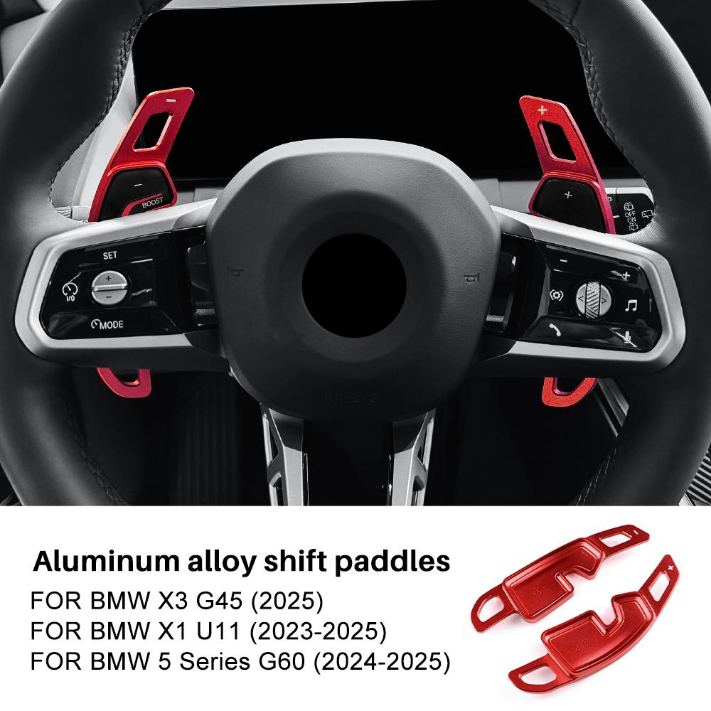 Car Steering Wheel Shift Paddle Shifter for BMW X3 G45 2025 X1 U11 -2025 5 Series G60 2024 2025 Interior Trim Sticker