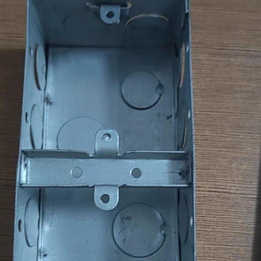 86 Type Thickened Square Steel Junction Box with External Ear, Concealed or Exposed Galvanized Base.
