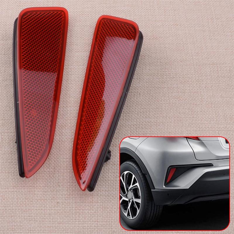 1Pair Car Red LED Rear Bumper Brake Reflector Fog Light Housing Accessories ABS Fit For Toyota C-HR CHR 2016 2017 2018