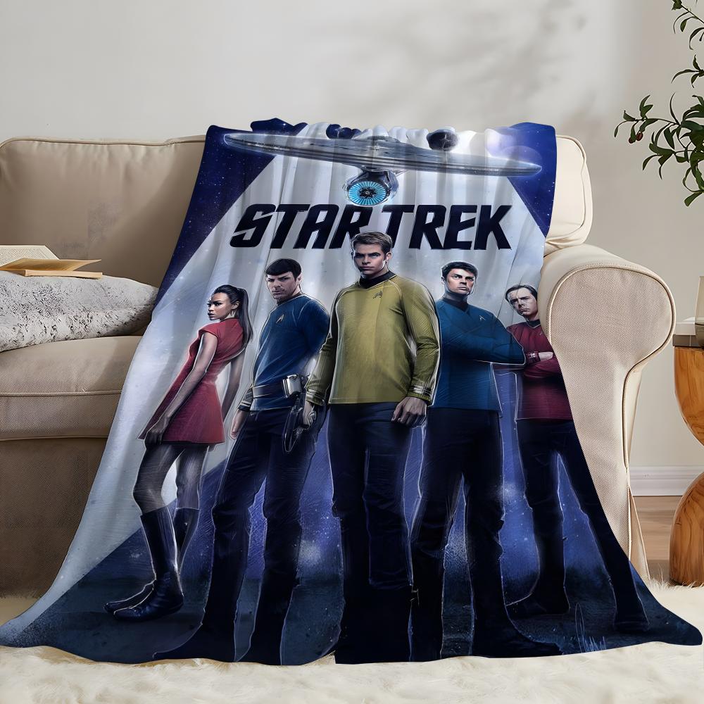 Movie Star Trek Throw Flannel Throw Blanket: Soft Kid-Friendly Warm Anti-Static All Season Washable Couch Bed Home