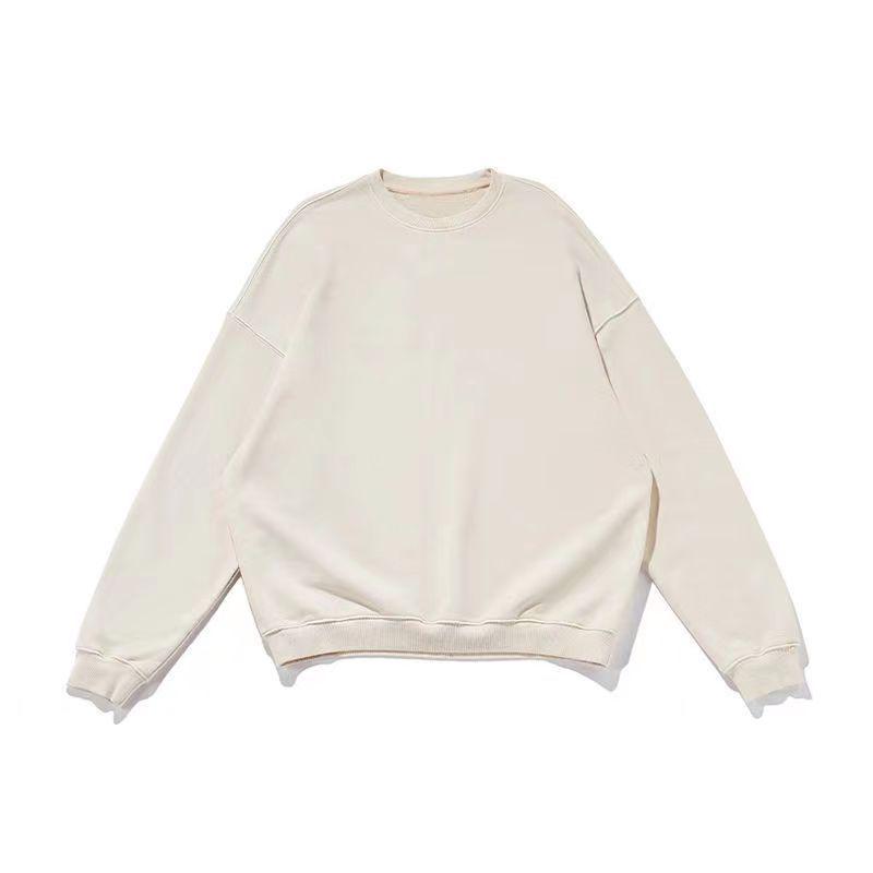 Men's Retro Loose Fit Hoodie - 380G Pure Cotton Terry, Solid Color, Long Sleeve, Korean Style.