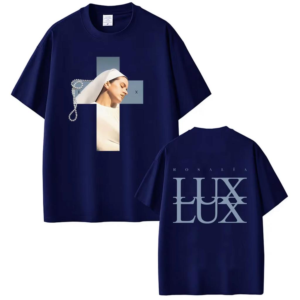 Singer Rosalia Lux 2026 Album Tour Print Harajuku Style Loose Cotton Fashion Summer Casual Streetwear Unisex And Unisex TShirt