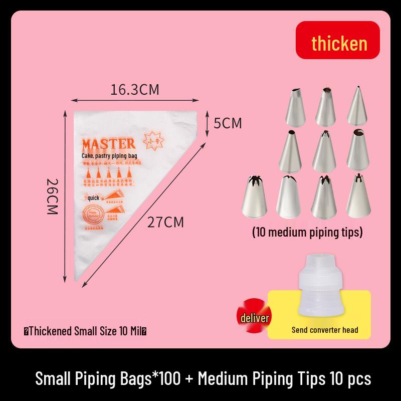 Disposable Food-Grade Piping Bag and Tip Set for Baby Food and Baking