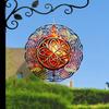 Autumn Celtic Wind Spinner 10 Inch 2D Metal Art Garden Decor Rotating Hook Vibrant Colors Geometric Pattern Indoor Outdoor Housewarming Gift