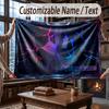 City Cyberpunk Theme Throw Blanket Custom Name Text Personalized Blanket Soft Cozy Blanket for Home Sofa Bed