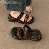 Fashion Leopard Women Flats Slippers Casual Platform Sandals Summer Shoes Fashion 2025 New Woman Trend Flip Flops Open Toe Sandalias