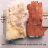 Newcomer Special: One-Piece Leather & Fur Winter Fleece-Lined Gloves, Extra Thick & Warm Sheepskin, Cold-Proof for Riding.