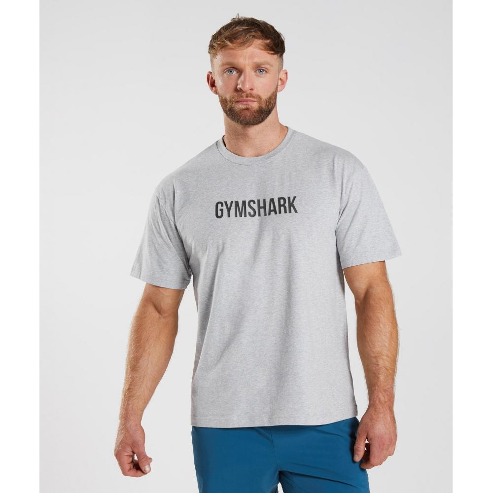 

Футболка GYMSHARK Apollo Oversized Светло-серый меланжевый A4A4O GBFG XS