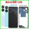 Rückgehäuse Rücke-Akkuabdeckung LCD-Vorderer Mittelrahmen für Realme C55 Kameralinse Hintere Tür Gehäuse Kameralinse Seite