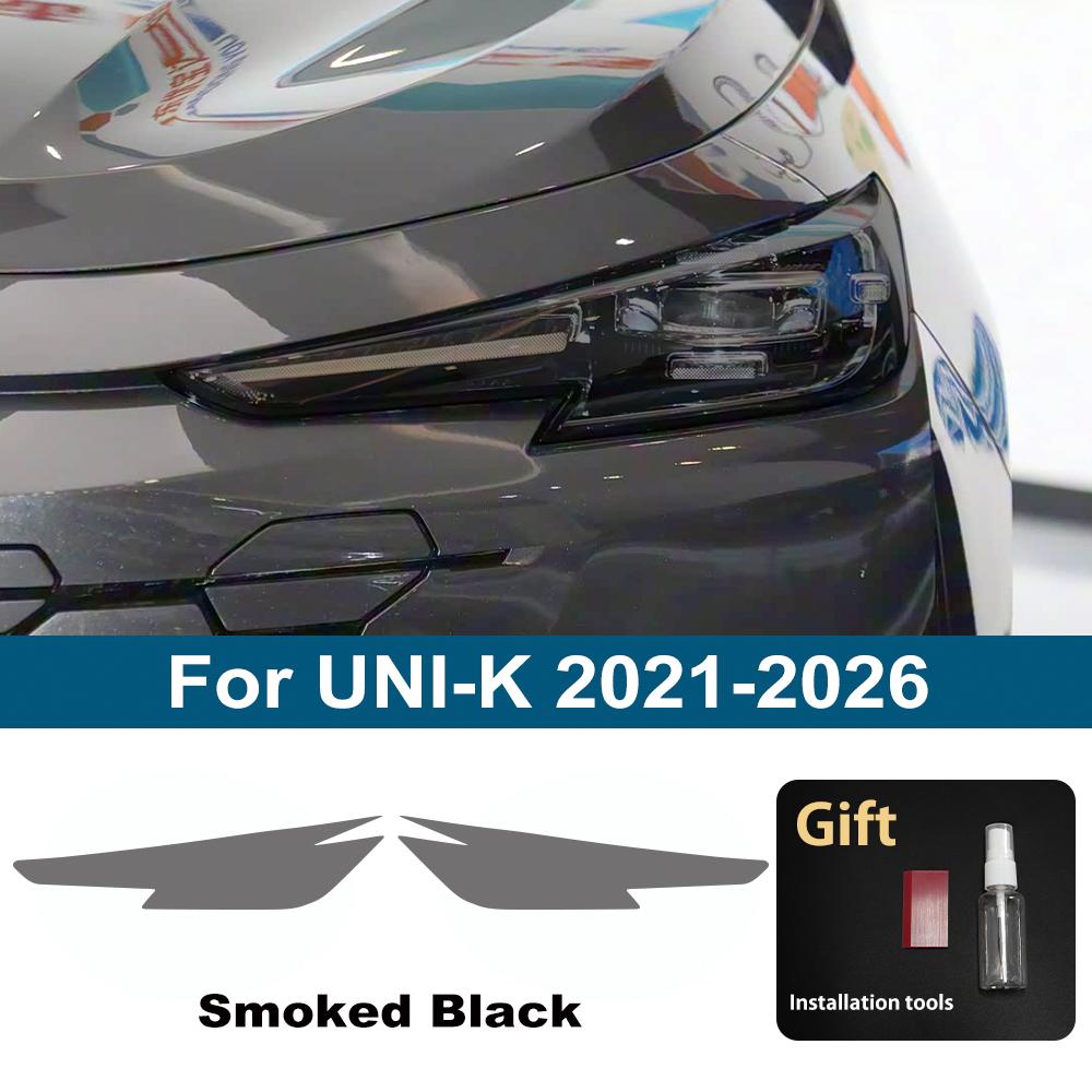 For Changan Smoke Black High Gloss Pre-Cut TPU Headlight Protective Film PPF Anti-Scratch Vinyl Wrap Cover Kit Car Accessories