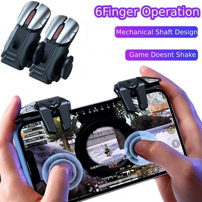 G21 Mobile Phone Game Trigger Gamepad Joystick 6-Finger Aim Shooting L1 R1 Key Button Game Fingertips For PUBG Game Controller