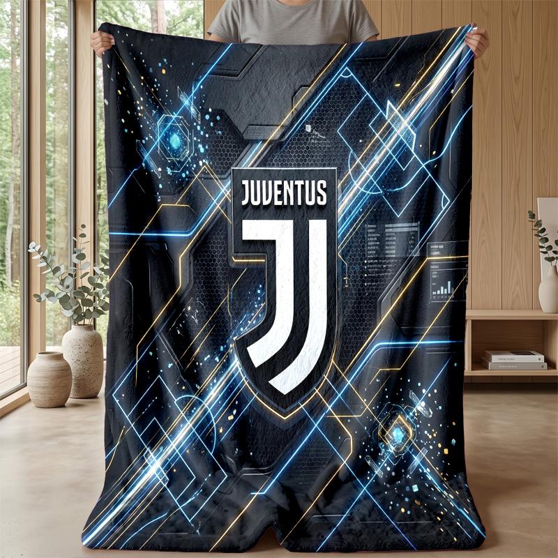 Coperta a tema Juventus FC Morbida coperta in flanella Coperta morbida tipo plaid Coperta accogliente per divano e letto per arredamento domestico