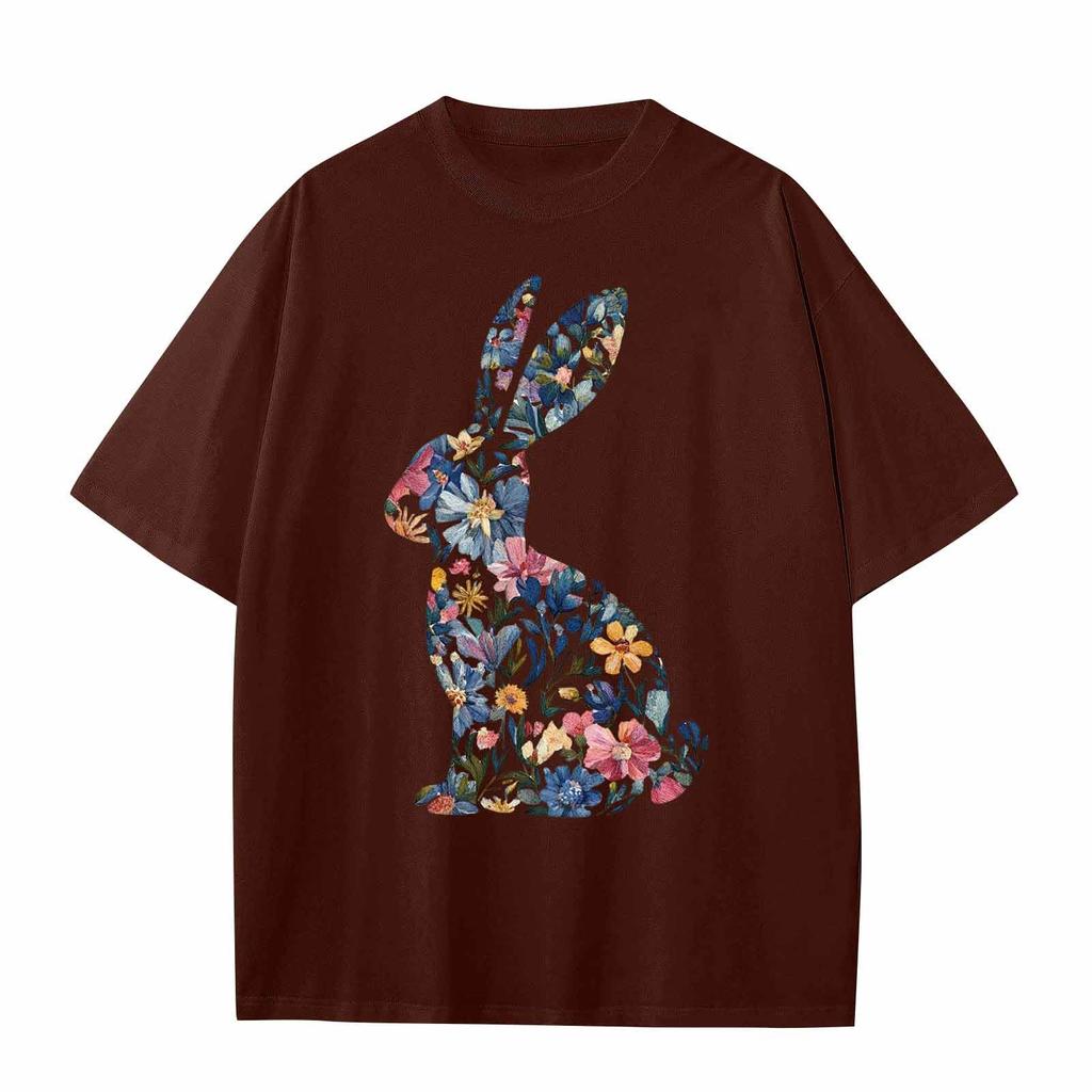 Boys And Girls Casual Loose Easter Print T-Shirt Round Neck Pullover Short Sleeve Top