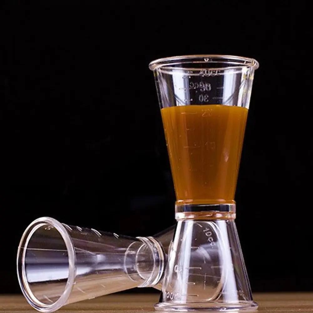 New Cocktail Shaker PP Measure Cup 20/40cc 10/20cc Double Shot Stackable Large Capacity Jigger Short Measuring Jugs