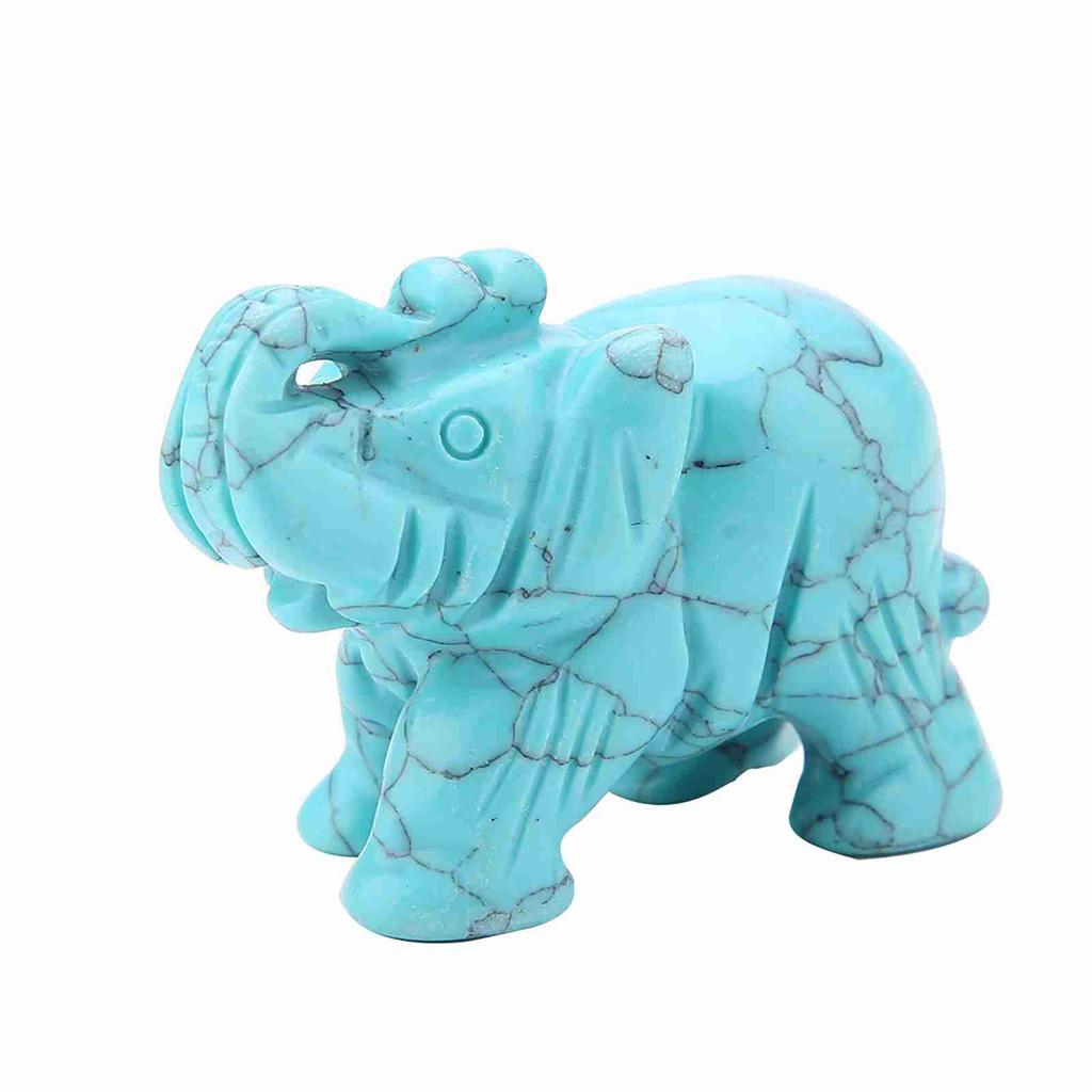 2inch Natural Jade Carved Elephant Crystal Figurine Home Decoration Furnishing Article