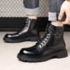 Winter Leder Herren Martin Stiefel Herren Braun Werkzeugstil Samt Warm Lässig Herren Stiefel High-Top Herren Schuhe Trend