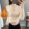 2025 Women's Fleece Knit Round Neck Sweater - Warm, Thick, Plus Velvet One-Piece Base Layer for Autumn/Winter