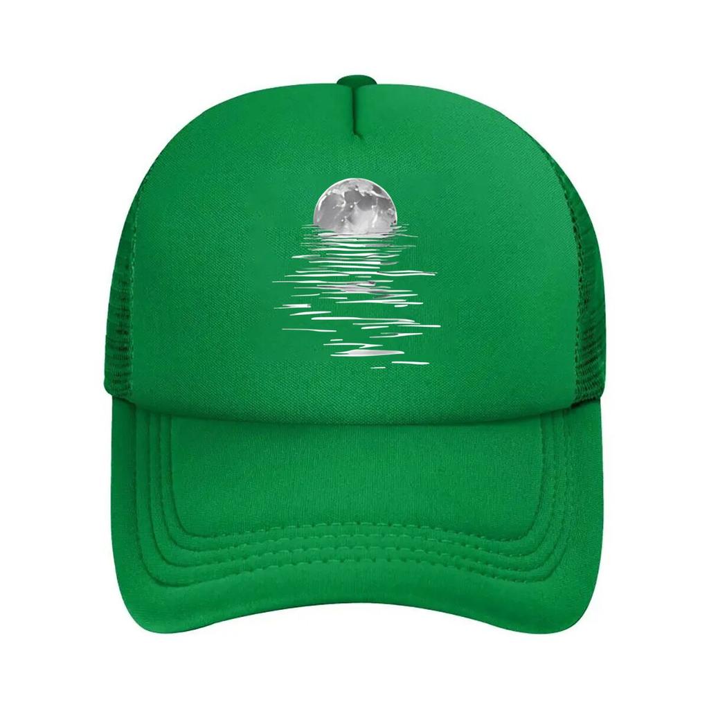 Minimalist Moon Phase Print Hat Durable Textile Material EasyClean Machine Washable Everyday Mesh Baseball Cap