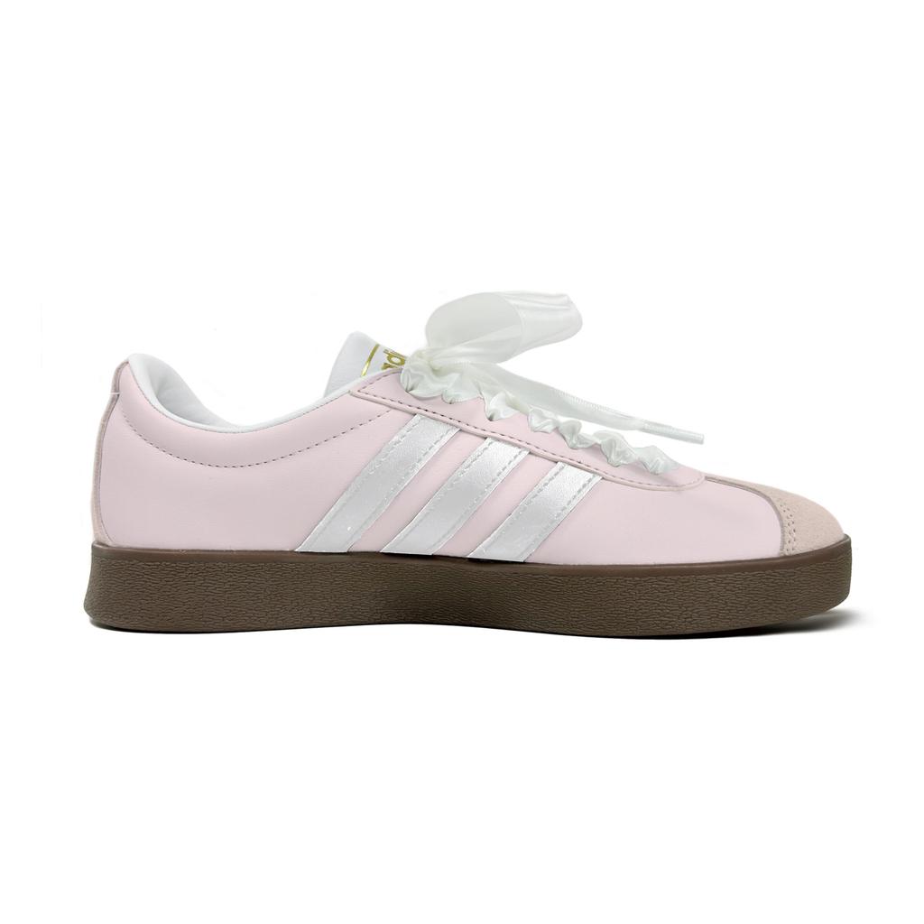 Adidas VL COURT 2.0 Slip Resistant, Abrasion Resistant, Breathable Low top Skateboard Shoes Unisex Pink JQ2470(Team700-)
