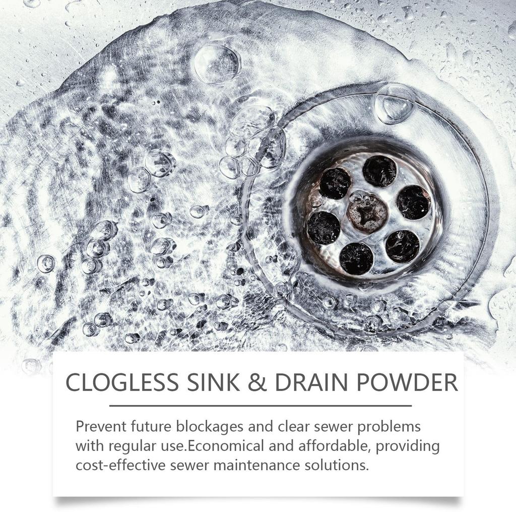 Jue Fish Drain Cleaning Powder (6pcs) for Kitchen and Bathroom Drains - Cleans and Unblocks Drains, Removes Blockages